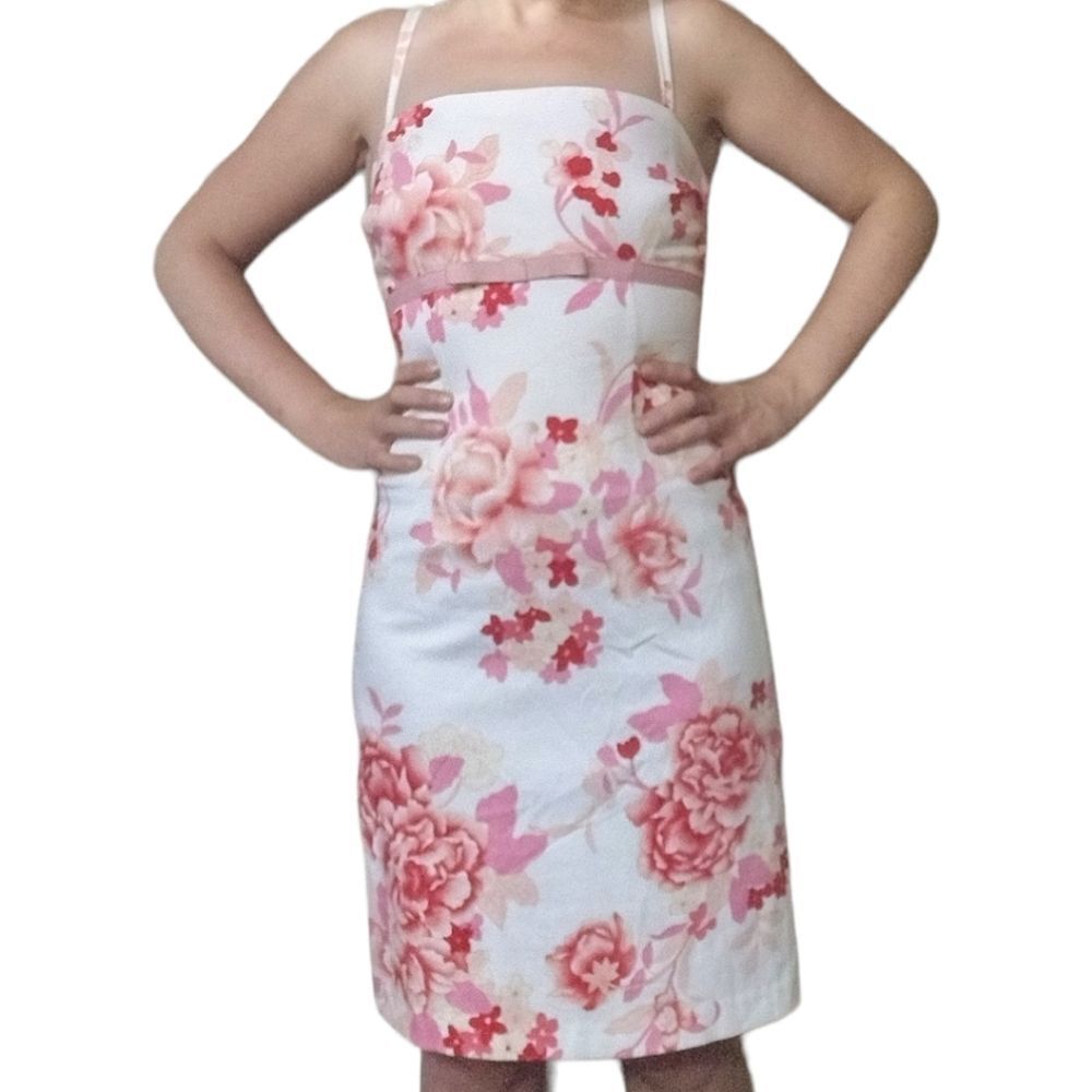 Women's Floral Rose Baby Pink Rose Ribbon Summer Baby Doll Dress Size 3/4!